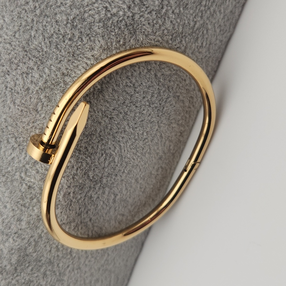 18K Gold Plated Nail Bangle | Waterproof, Tarnish Proof, Sweat & Heat Resistant - Picture 3 of 7
